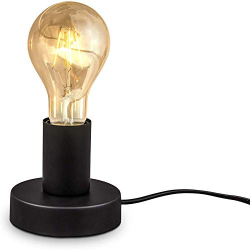 Lampe de Table E27 Métal Avec Prise EU, Câble de 1,5 m - Style Vintage Rétro Industriel Pour Salon et Chambre à Coucher - Sans Ampoule