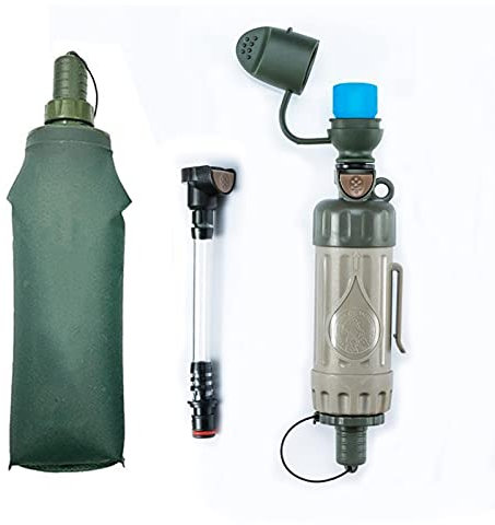 Mini Wasserfilter Outdoor Survival With 400ml Trinkblase Wasserfilter-Strohhalm 5000 L 4-stufigem Filtersystem Notfall Entfernt 99.99% Bakterien Und Protozoen Water Filter Straw Für Wandern Camping