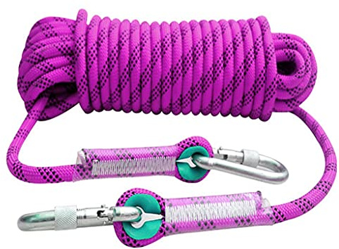 QHY 8MM Climbing Rope Reinforced Polyester Climbing Rope Static Climbing Rope Rappelling Rope Outdoor Rope For Boating Caving Camping Hiking (Color : Purple, Size : 10m*8mm)