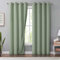 Melodieux Vorhänge Gardinen 100% Blickdicht Leinenoptik 140x225cm, Grün, 2er Set