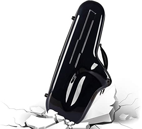 HDYNUZ Altsaxophon-Gigbag, kompakter Musikinstrumenten-Rucksack, stoßfeste und druckfeste Hartschale, für Drop E Altsaxophon (Color : Black)