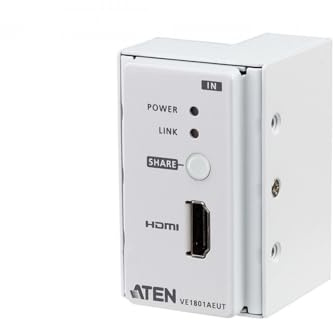 ATEN HDMI HDBaseT-Lite Transmitter with EU Wall Plate/PoH, W126500868 (with EU Wall Plate/PoH VE1801AEUT HDMI HDBaseT-Lite Transmitter with EU Wall Plate/PoH, 4096 x 2160)