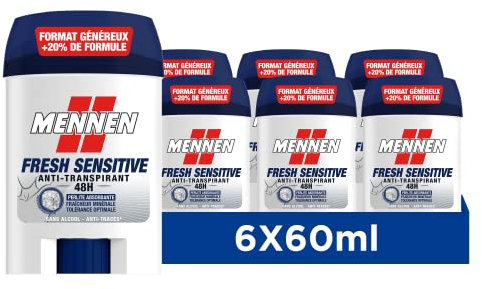 Mennen Fresh Sensitive Anti-Schweiß für Herren, 48 Stunden, breiter Stick, ohne Alkohol
