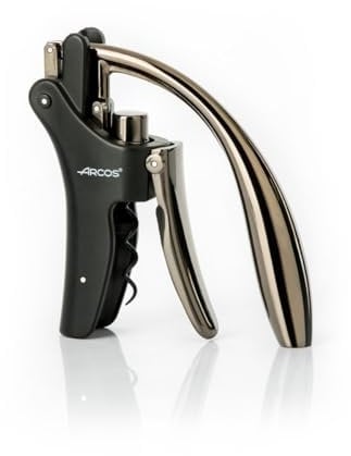 Arcos Accessoires - Tire-bouchon manuel ouvre-bouteille manuel - Manche en alliage de zinc - Couleur noir mat (comprend coupe-capsule)