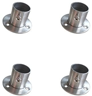 Flange Stainless Steel Flange Connection Wall Anchor Wall Flange Pipe Fixing Wall Floor Pack of 4 (19 mm)