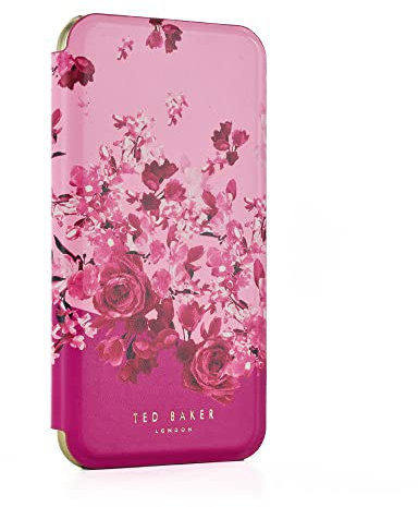 Ted Baker ALSTROM Pink Scattered Flowers Mirror Folio Phone Case for iPhone 11 Gold Shell