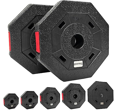 SPORTINATOR® Hantelscheiben 2er-Set | 1 kg / 1,25 kg / 2 kg / 2,5 kg / 4 kg Bumper Plates Fitness Gewichtsscheiben Hantelscheiben