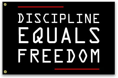 Discipline Equals Freedom Flagge, 90 x 152 cm, motivierende Flagge, Fitness, inspirierende Flaggen für Zimmer, Männer, coole Flagge für Zuhause, Fitnessstudio, Wanddekoration, College, Wohnheim,