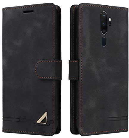 OKZone Kompatibel mit Oppo A9 2020/A5 2020/A11X/A11 Hülle, Halterung Standfunktion Kartenfach Wallet Schutzhülle Stoßfest Leder Schutzhülle Handyhülle für Oppo A9 2020/A5 2020/A11X/A11 (Schwarz)