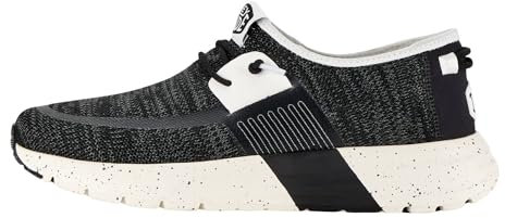 HEYDUDE Sirocco Sport Mode Sneakers - Scarpe Running Uomo - Easy-On System, Black/White, 45
