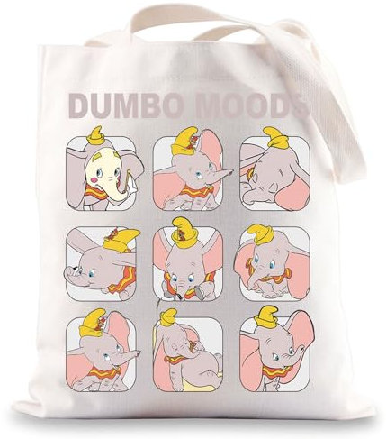 BWWKTOP Elefanten-Tragetasche, Cartoon-inspiriertes Geschenk, fliegender Elefant, Stimmung, Schultertasche für Filmfans, Elephant Moods, 14 x 12 0.47, Passform: