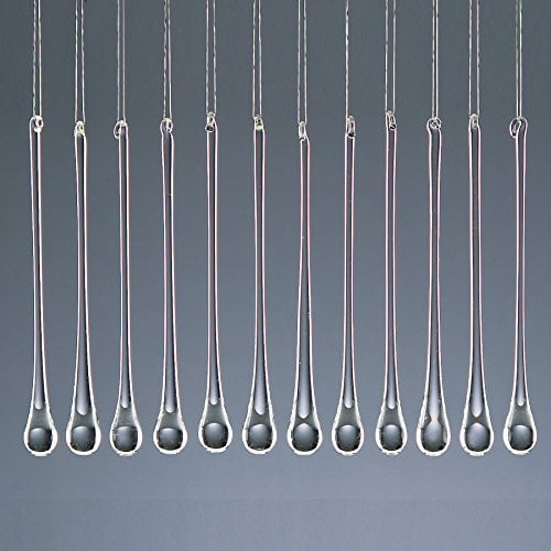 Widdle Gifts Glass Christmas Tree Decoration (12 Clear Droplets 7627)
