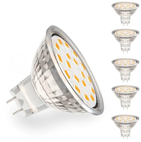 RuLEDne MR11 GU4 3W LED Glühbirnen, Äquivalent zu 25-35W Halogenlampen, AC/DC 12V, 120° Flutlichtstrahl, Einbauleuchten, Schienenbeleuchtung Warmweiß 2700K, 6 Stück