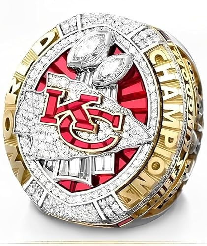 2019 Rugby Championship Ring Super Bowl KC Champions Ring Geschenkbox aus Holz zum Sammeln, Erinnerungsstücke für begeisterte Fans, FFL-Football-Fanatiker und Sportsammler,11#