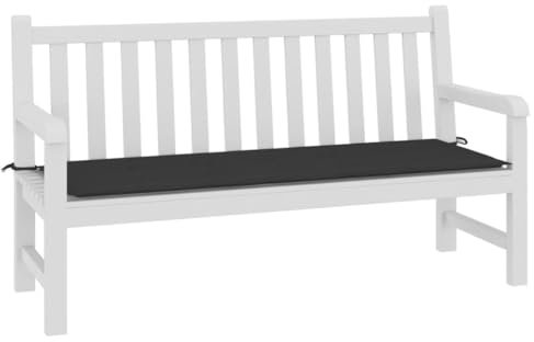 FOZICV Bankauflage Schwarz 150x50x3 cm Wasserdicht Stoff Sitzkissen Universellen Design Gartenbank-Auflage Dekorative Funktion Außenbereich Sitzpolster Witterungsbeständig