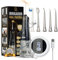 EMIR BEY® Irrigador Bucal Portátil: 6 Boquillas, 350ML, 4 Modos Pantalla UVC Light Recargable, IPX7 Impermeable Irrigador Dental Inalámbrico Profesional Para Limpieza de Dientes, Viajes, USB-C