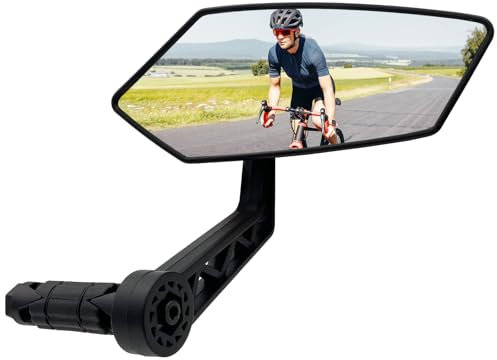 Homieway fahrradspiegel,Extra Große Spiegelfläche Bar End Rückspiegel Fahrrad Spiegel,Schlagfestes Echtglas Fahrrad Rückspiegel Lenkerspiegel,Fahrradspiegel für E-bike Lenker Rechts (14-20mm)