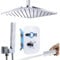 Delnet Upgraded Thermostatic Shower Mixer Set with 10 Ceiling Mounted Rain Shower Head, Can Use 2 Functions at A Time, Chrome