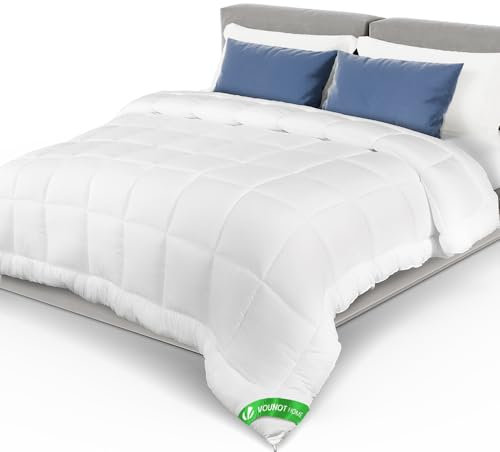 VOUNOT Bettdecke 220x240cm, Dünne und Leichte Sommerdecke 200GSM Füllung, Atmungsaktive Schlafdecke Steppdecke ,Oeko-Tex Standard