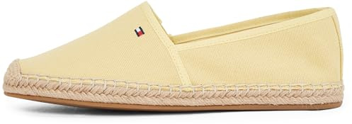 Tommy Hilfiger Damen Espadrilles Flag Canvas mit Logo, Gelb (Meringue), 41