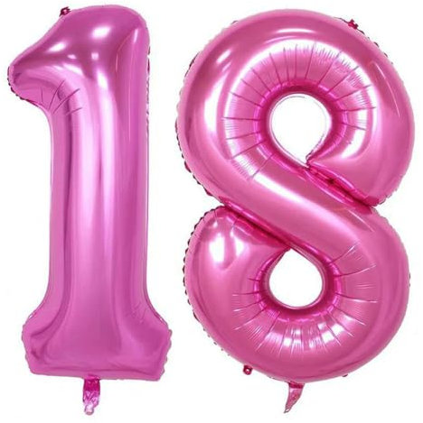 60 cm, numero 18 pellicole, palloncino argento, rosa, oro, blu, rosa, colore Digit, palloncini per ragazzi e ragazze, 18 ° compleanno, anniversario, festa, decorazione rosa 18 – 32 pollici