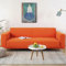 Sofabezüge für Ledersofa, 3-Sitzer und 4-Sitzer, dehnbar, dick, rutschfest, maschinenwaschbar, Couchüberzüge, Orange, Gartensofabezug mit elastischem Band, 2 Stück