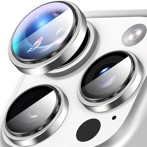 Diruite Camera Protector for iPhone 16 Pro/16 Pro Max, Perfect Fit HD Tempered Glass+Aluminum Rim Camera Lens Cover