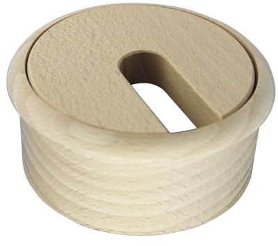 Kabeldurchführung Kabeldurchlass rund Einbau Kabeldoseø 68mm Buche roh 2-teilig