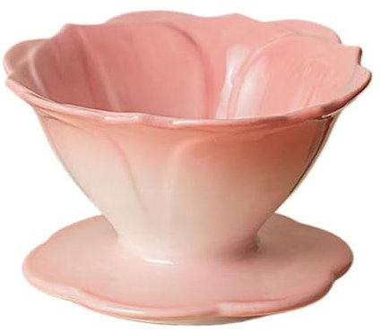 Hosoncovy Keramik-Kaffeetropfer, Kaffeefilterhalter, Kaffeefilter, Kegel, Kaffeemaschine, Tasse (Rosa)