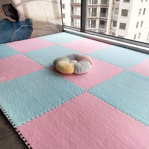 Plush Foam Floor Mat,Large Area Plush Puzzle Play Mat,Foam Floor Tiles,Interlocking Foam Mat,Carpet Floor Tiles,Home Decor,120 Pcs