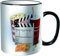 KDWJS Tasse Keramik Kaffeetassen Große 11oz Tassen 330ml Trinkgläser Mit Griff Personalisierte Geschenk Weiß,Soda Tickets Frisches Popcorn und Filmklappe Blockbuster Premiere Kino