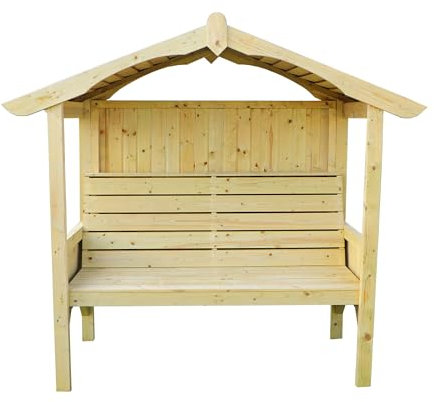 WALTONS | Arched Arbour Garden Seat | Outdoor Bench Seating | Pressure Treated | Arch Top | Garden Benches | 161cm x 815cm | 15 Year Anti Rot Guarantee |