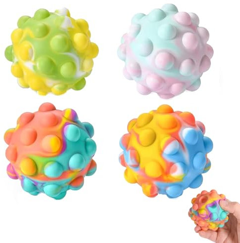 4 Stück Stressball Kinder, Wutball für Kinder, Knautschball, Anti-Stress-Bälle, Stressbälle, Quetschspielzeugbälle, Antistressball, Lustige Softball, Anti Stress Spielzeug(Zufällige Farbe)
