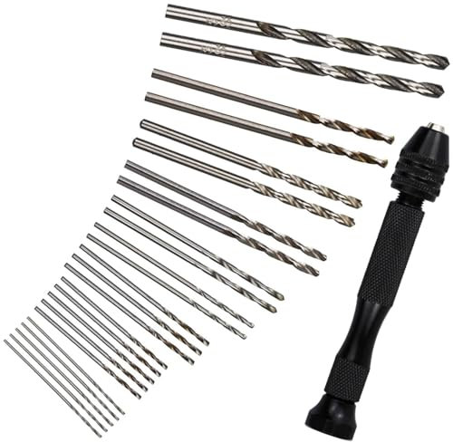 26-Piece Precision Pin Vise Hand Drill Set – Mini Drill Bits for Jewelry, Craft & Model Making, Ergonomic Design