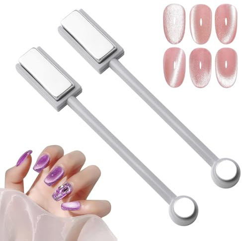 DHWEKU 2 Stück cat eye magnet Stift,Nagel-Kunst Magnet Stick,nail magnet Doppelter Magnetstift,neonail cat eye 3d - stift Nail-Art-Werkzeug,für 3D Cat Eye Gel Nagellack Maniküre Werkzeug