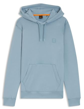 BOSS Mens Over the head Hoodie Long Sleeve Cotton Light Blue 451 XXL