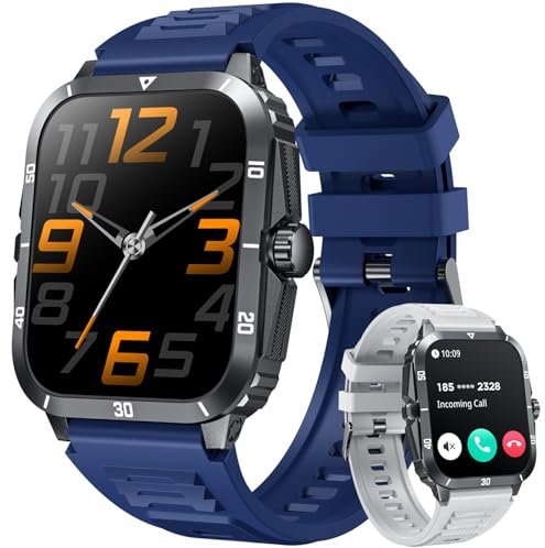Montre Connectée Homme Smartwatch avec Appel: 2.0 Smart Watch Surveillance Santé Fréquence Cardiaque Sommeil 100+ Modes Sportif 3ATM Étanche Fitness Tracker Montre Intelligente Compatible Android iOS