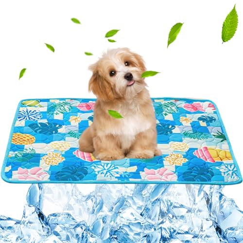 Dog Cooling Mat for Dogs & Cats - Self-Cooling Dog Bed, Cooling Blanket & Non-Slip Cooling Mat for Home, Car, Dog Cooling Mat for Sleeping Places & Furniture (100 x 70 cm)