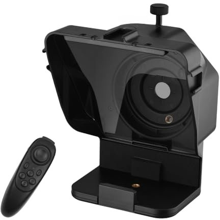Tragbarer Smartphone Teleprompter Prompter mit Telefonhalter Adapter Fernbedienung für Videoaufnahmen Live Streaming Interview Präsentation Bühnensprache