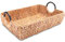 Decorasian Serviertablett geflochten aus Wasserhyazinthe – Deko Tablett rechteckig mit Griffen - Natur Holztablett als Frühstückstablett oder Hockertablett - 50 x 35 x 12cm