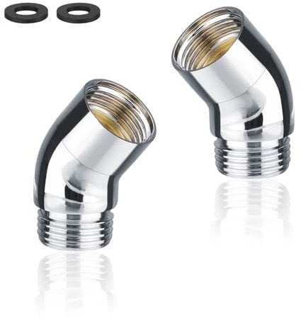 ZIJANG 2-Piece Shower Head Extension Arm Shower Attachment for Bath Taps 135° Swivel with Washers | G1/2 BSP Universal Fit | Easy Install for Showers & Faucet Extender Filter
