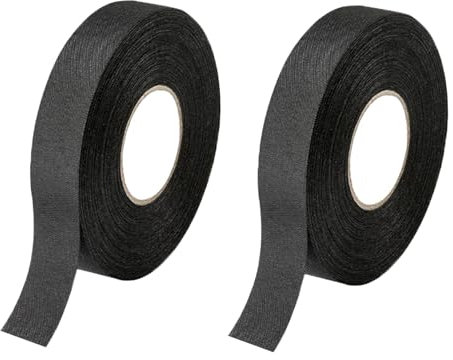 Lpolkvemelh 2 Rollos Cinta Aislante de Tela Adhesivo, 19 mm x 15 m Cinta Eléctrica para Arneses de Automoción Protección Contra Abrasiones Alta Temperatura para Organizar Cables Y Reducir El Ruido
