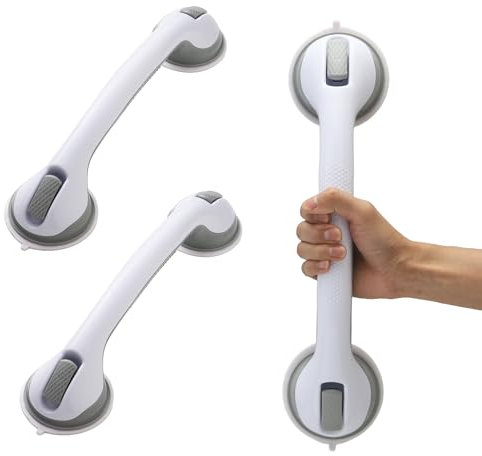 Maniglia Ventosa per doccia senza fori, Maniglia Doccia Anziani antiscivolo per bagno,Confezione da 2, adatta per anziani, donne incinte, bambini, supporto per vasca da bagno, doccia e WC