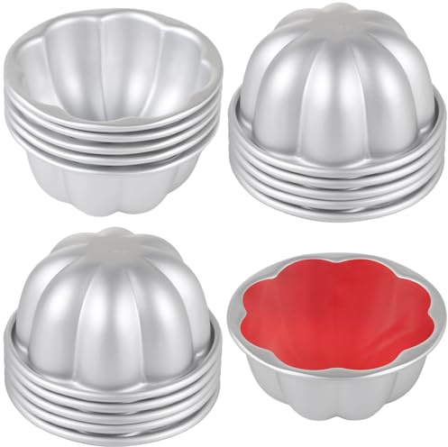 yeeplant 16 stampi antiaderenti in lega di alluminio, 9,4 cm, mini pirottini scanalati per muffin, cupcake e gelatine