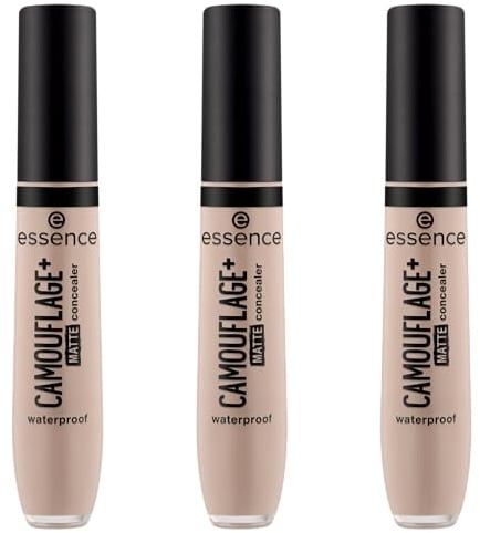 essence CAMOUFLAGE+ MATTE concealer, Nr. 80, Braun, langanhaltend, mattierend, abdeckend, matt, vegan, ölfrei, ohne Parabene, ohne Mikroplastikpartikel, 3er Pack (3x8ml)
