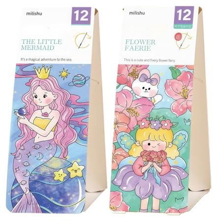 Jecdfs Kinder Malbuch für Wasserfarben – 2 Buch mit Themen wie Blumenfee und kleine Meerjungfrau – Kreatives Ausmalen und Zeichnen für Kinder im Vorschulalter