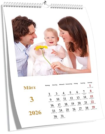 KALVOS Österreichischer Personalisierter Fotokalender 2026, Wandkalender A3 und A4, Jahreskalender Zum Selbstgestalten, Monatskalender, Das Perfekte Geschenk, Bastelkalender, Kalender 2026