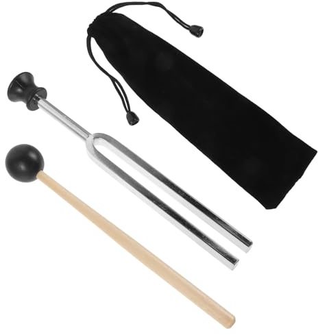 VILLCASE Stimmgabel Satz 256hz mit Schlägel Robustes Musikinstrument aus Unbedenklichem Material für Klangtherapie Meditation und Yoga