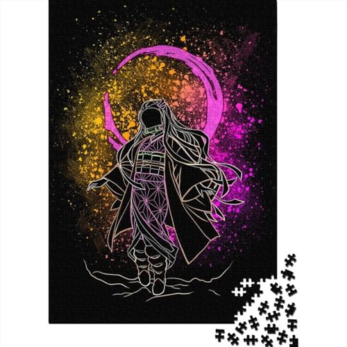 1000-teiliges Shadow of Nezuko-Puzzle aus Holz, Lernspiel für Erwachsene, 1000 Teile (75 x 50 cm)