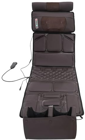 Ganzkörpermassagematte, Massagematte mit 10 Vibrationsmotoren, Massagekissen mit Heizung,9 Intensitätsstufen und 9 Massagemodi, 3 Timeranpassungen(10/20/30 min), Bein- und Fußmassagegeräten
